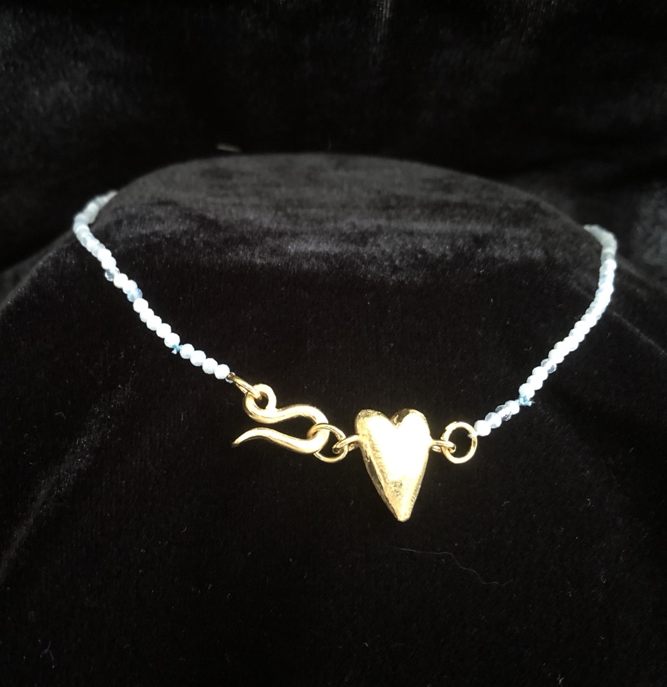 Ketting met hart en voorsluiting verguld