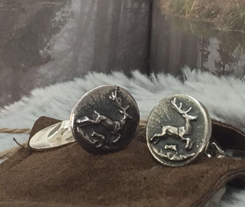 Zilveren manchetknopen hert